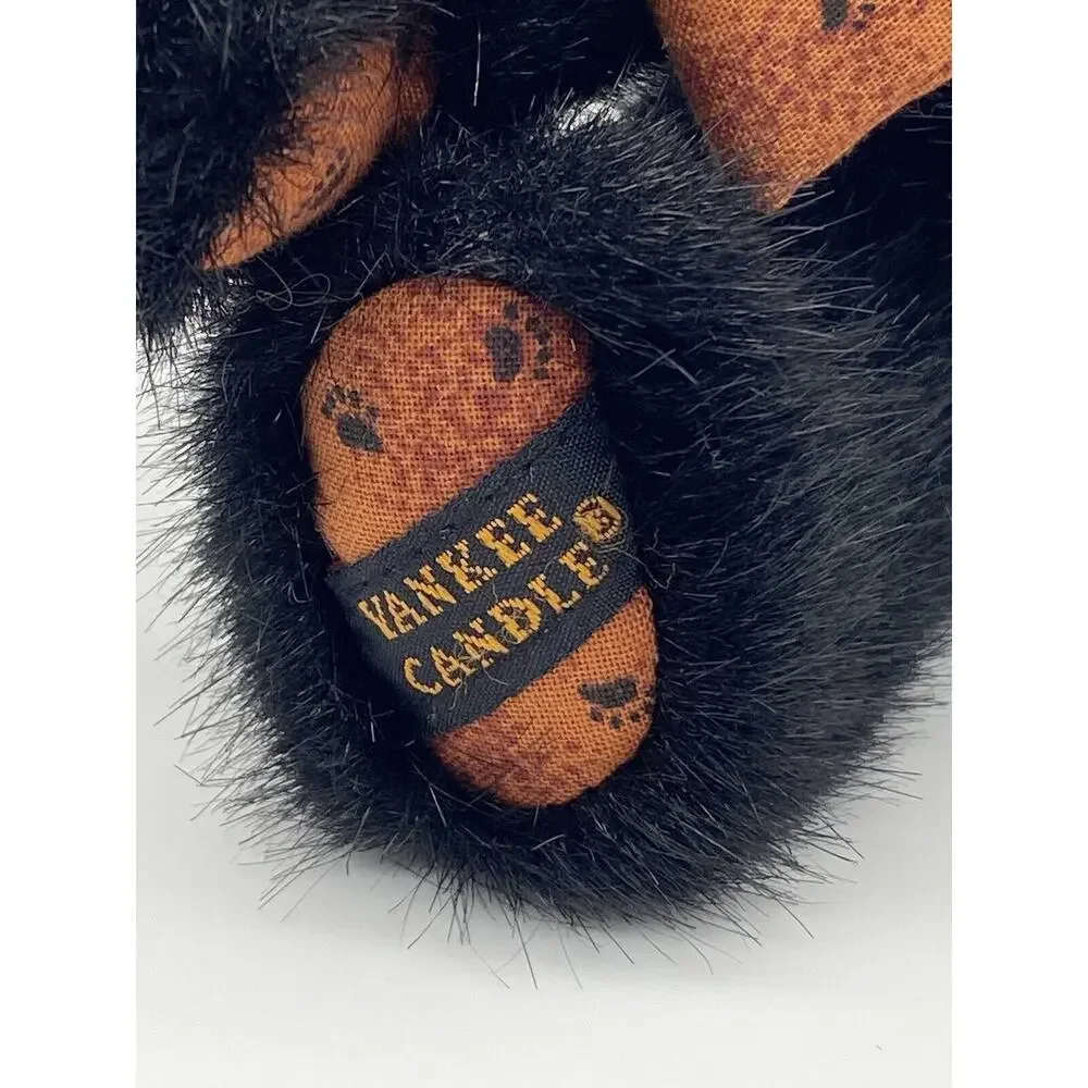 8.5” Boyds Bears Black Jointed W/ Orange Paw Print‎ Bow Bear Yankee Candle